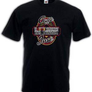 Settantallora - T-Shirt Maglietta caffè Josè - Aroma Intenso nel Finale!Omaggia i Colori giallorossi per l'EuropaLeague