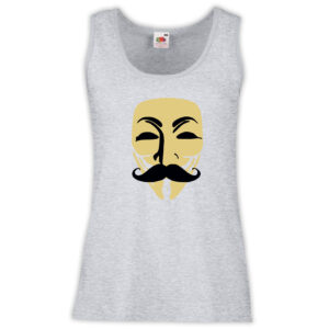Canottiera Donna - J107 Moustaches Baffi Funny Maschera di Guy Fawkes Ironic