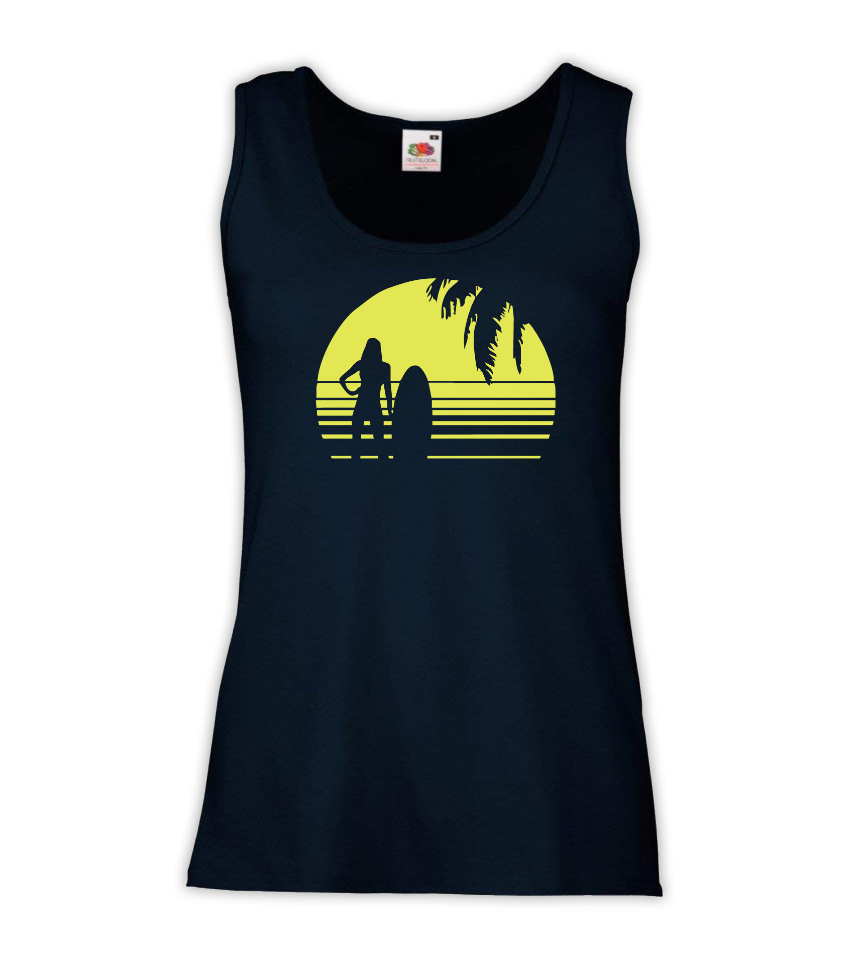 Canottiera Donna - J127 Silhouettes Girl Woman Surf Beach Sun Palm Island 1 Canottiera Donna - J127 Silhouettes Girl Woman Surf Beach Sun Palm Island