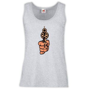Canottiera Donna - J131 Pistola puntata Mira Armi Proiettile Gun Death