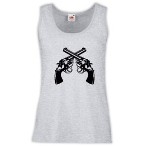 Canottiera Donna - J136 Pistole incrociate Guns Proiettili Armi da fuoco