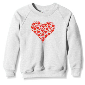 Felpa Girocollo Bambino - J147 Cuore Heart Amore Love San Valentino