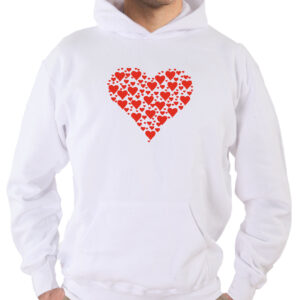 Felpa Cappuccio - J147 Cuore Heart Amore Love San Valentino