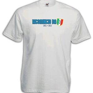 Settantallora - T-Shirt Maglietta Maglia celebrativa Napoli Campione d'Italia 2023 - Frase Simpatica Ricominciamo da Tre