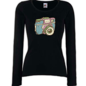 T-shirt manica lunga donna - J120 Macchina Fotografica Photograph Click Scatto