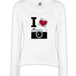 T-shirt manica lunga donna - J126 Macchina Fotografica Foto Amore Fotografia