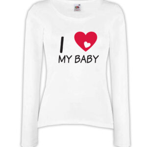 T-shirt manica lunga Donna - J146 I Love my Baby