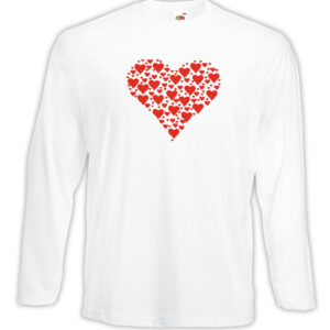 T-shirt manica lunga Uomo - J147 Cuore Heart Amore Love San Valentino