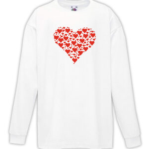 T-shirt manica lunga bambino- J147 Cuore Heart Amore Love San Valentino