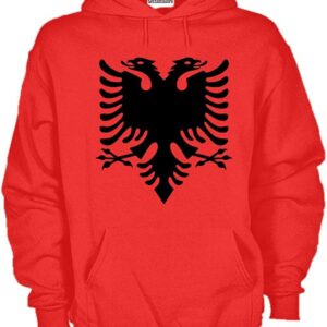 Settantallora - Felpa Cappuccio Uomo Albania Bandiera Rossa Kosovo