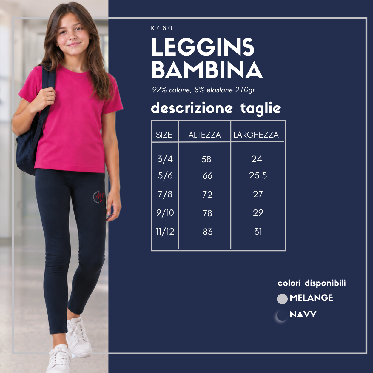 Leggings bambina Istituto Comprensivo Statale “Minervini-Sisti” 2026/2027 – K460 2 Leggings bambina Istituto Comprensivo Statale “Minervini-Sisti” 2026/2027 – K460 - immagine 2