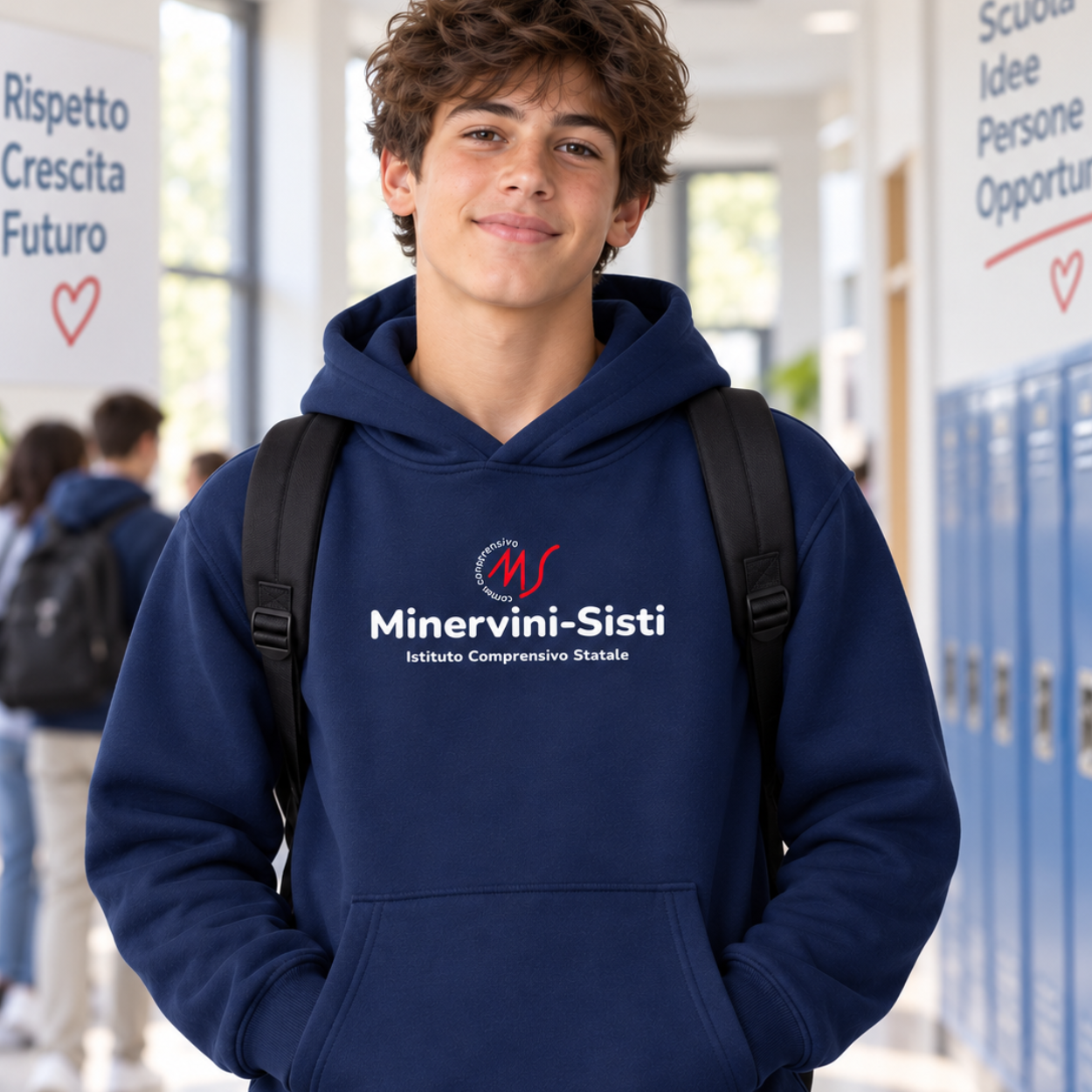 Felpa con cappuccio Istituto Comprensivo Statale “Minervini-Sisti” 2026/2027 – K332 3 Felpa con cappuccio Istituto Comprensivo Statale “Minervini-Sisti” 2026/2027 – K332 - immagine 3