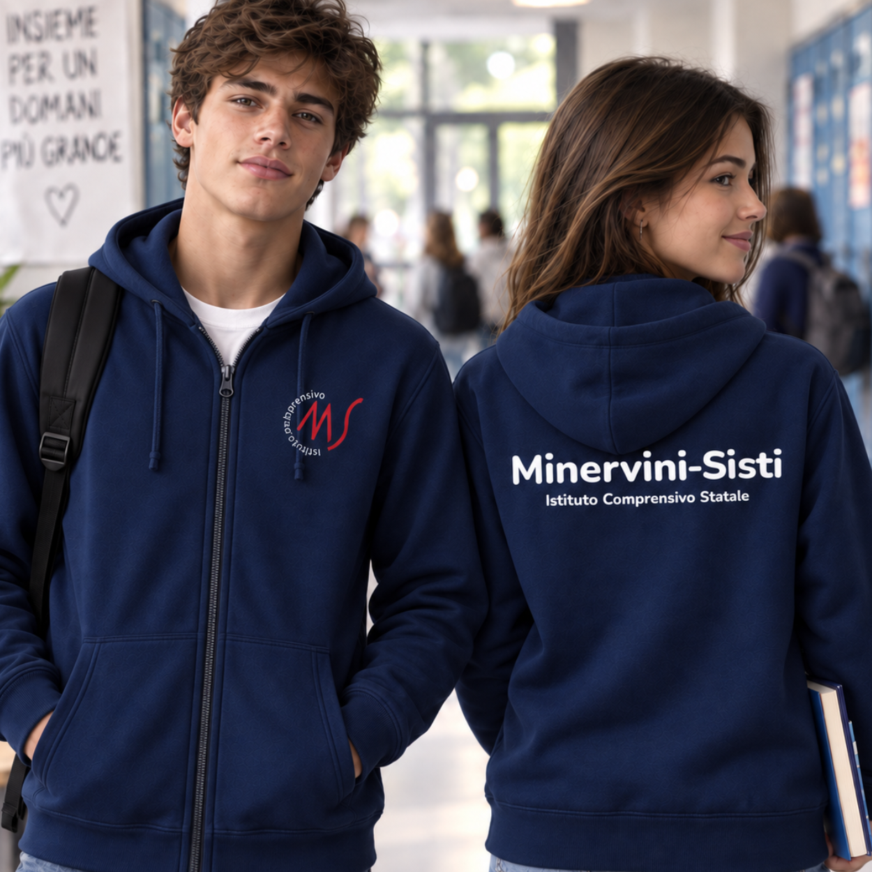 Felpa con cappuccio e zip Istituto Comprensivo Statale “Minervini-Sisti” 2026/2027 – K333M 4 Felpa con cappuccio e zip Istituto Comprensivo Statale “Minervini-Sisti” 2026/2027 – K333M - immagine 4
