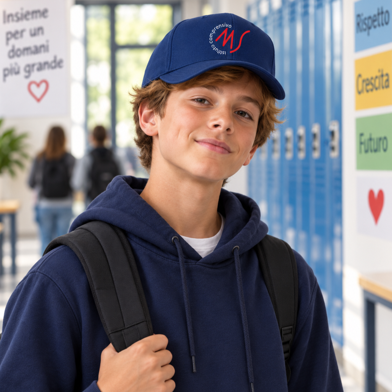 Cappellino da baseball Istituto Comprensivo Statale “Minervini-Sisti” 2026/2027 – K600 1 Cappellino da baseball Istituto Comprensivo Statale “Minervini-Sisti” 2026/2027 – K600